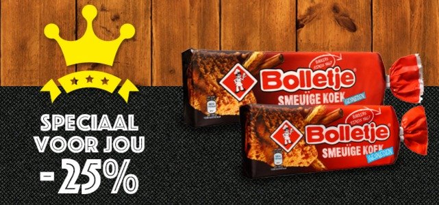 Vervolgactie: -25% op Bolletje Smeuïge Koek